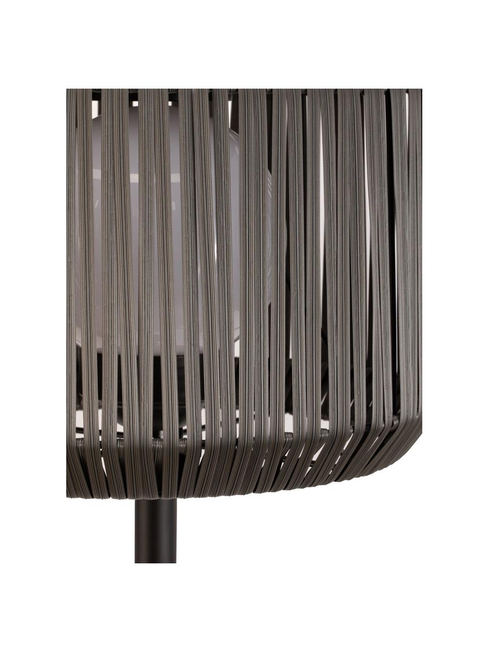 Mobile Solar Stehlampe Sunshine Elegance, Lampenschirm: Polyrattan, Lampenfuß: Metall, beschichtet, Schwarz, Dunkelgrau, Ø 33 x H 148 cm