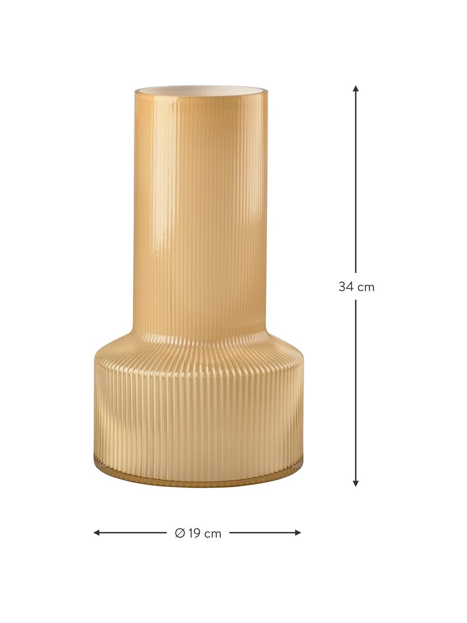 Handgefertigte Glas-Vase Hvils, Glas, Gelb, Ø 19 x H 34 cm