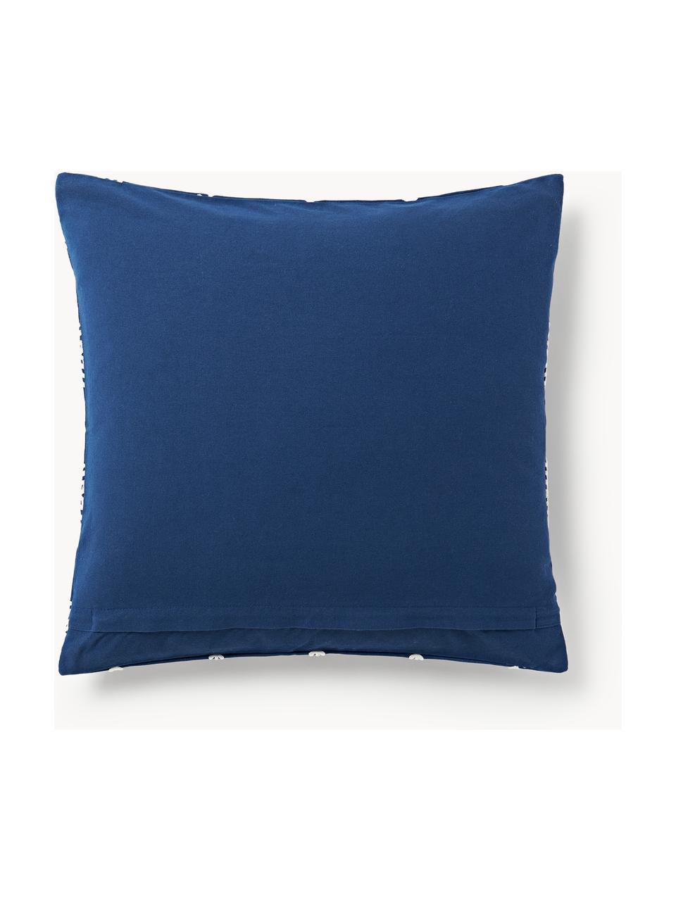 Housse de coussin avec slogan brodé Whatever, Tons beiges, tons bleus, larg. 50 x long. 50 cm