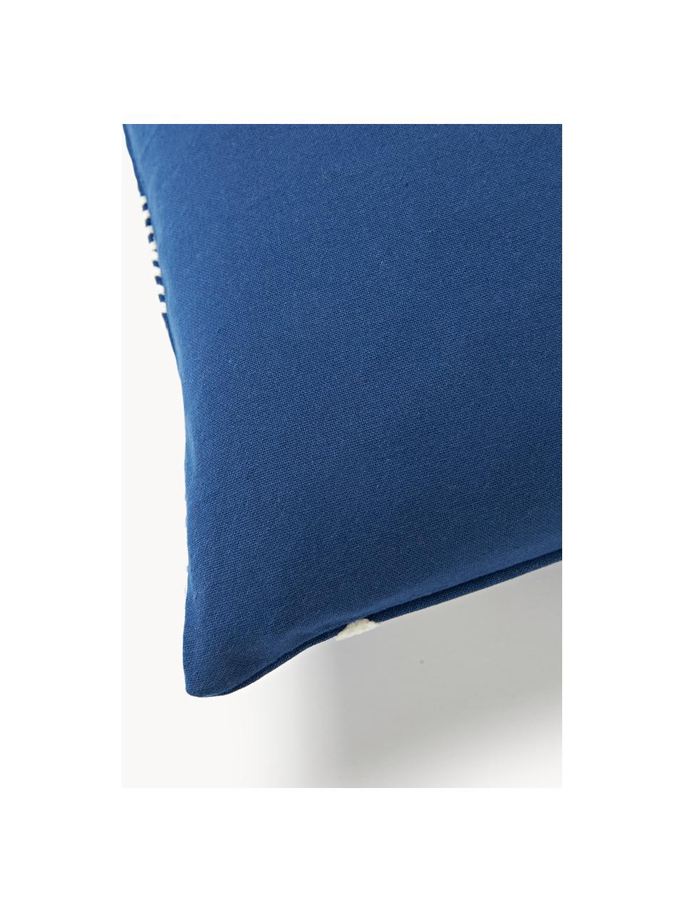 Housse de coussin avec slogan brodé Whatever, Tons beiges, tons bleus, larg. 50 x long. 50 cm