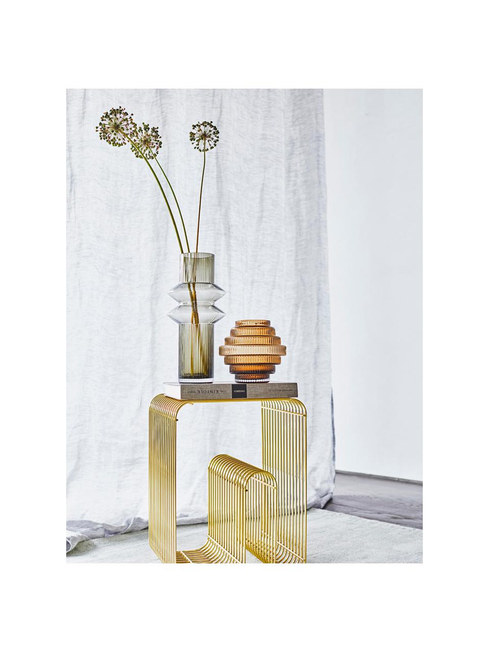 Transparente Design-Vase Rilla mit Bernsteinschimmer, Glas, Bernsteinfarben, Ø 16 x H 16 cm