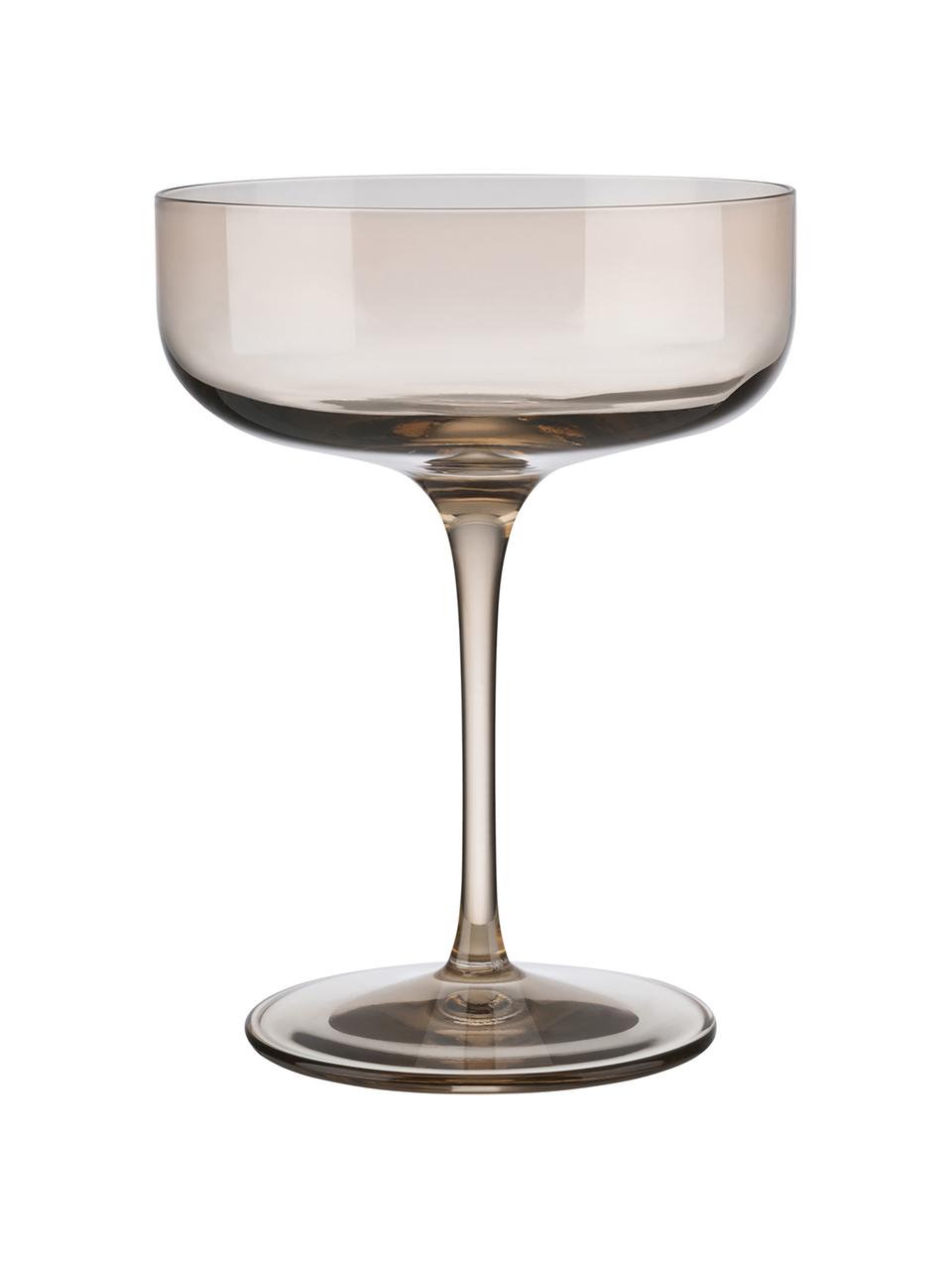 Copas pompadour de champán Fuum, 4 uds., Vidrio, Beige transparente, Ø 11 x Al 14 cm, 300 ml