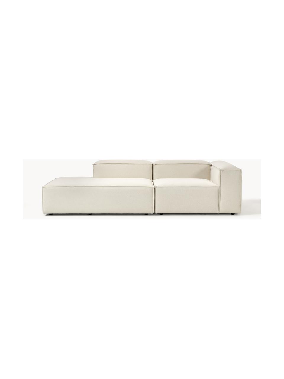 Diván modular Lennon, Tapizado: 100% poliéster Alta resis, Estructura: madera contrachapada de p, Patas: plástico Este producto es, Tejido Off White, An 269 x F 119 cm, reposabrazos izquierdo