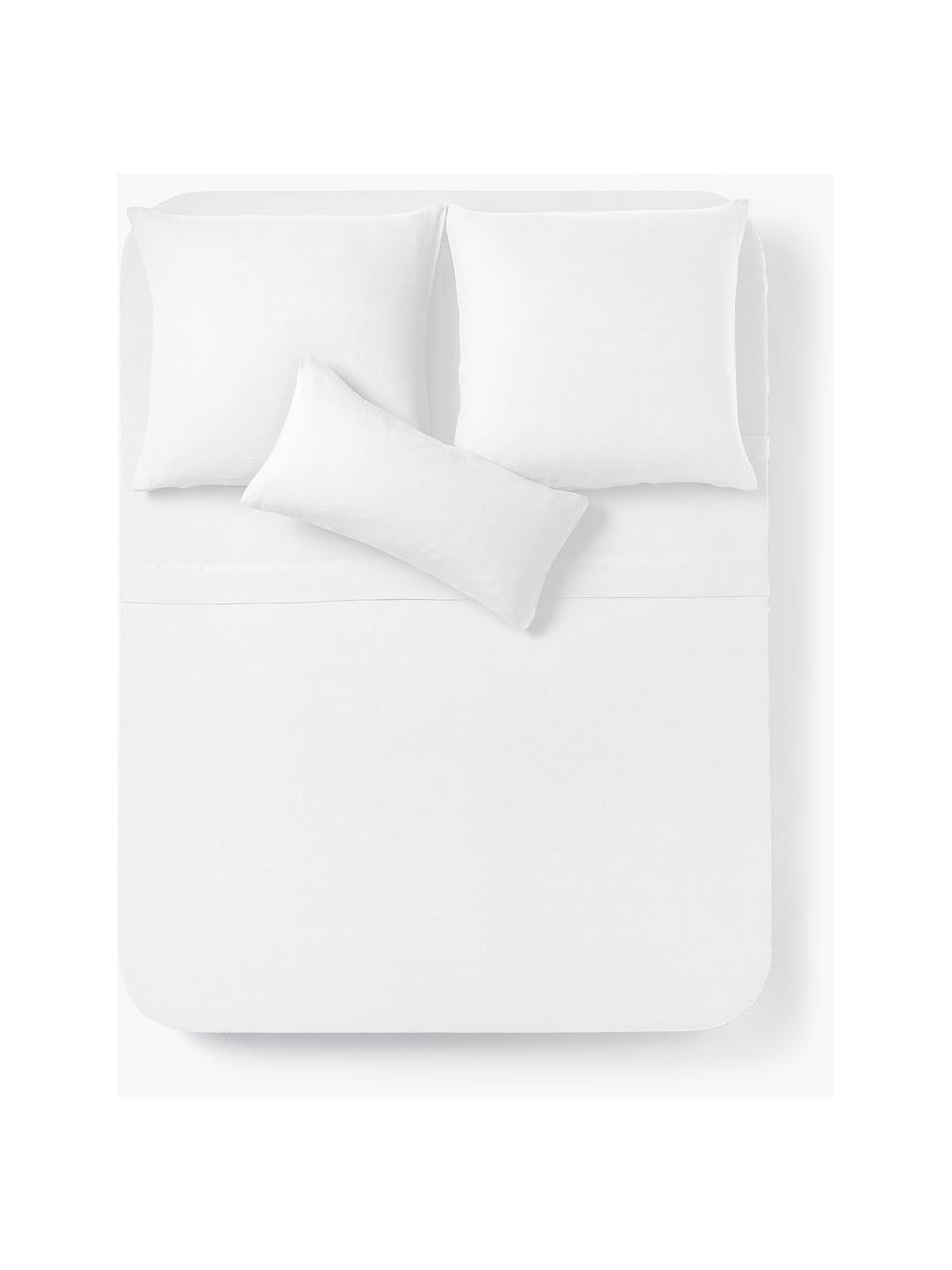 Gewaschenes Leinen-Bettlaken Airy, Weiß, B 240 x L 280 cm