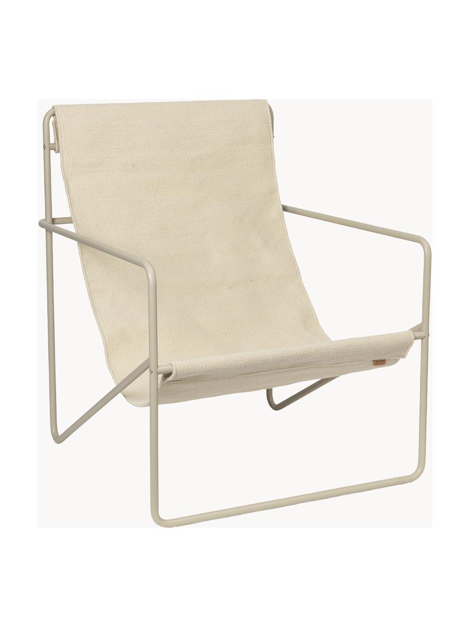 Fauteuil lounge Desert, Tissu beige clair, grège, larg. 63 x prof. 66 cm