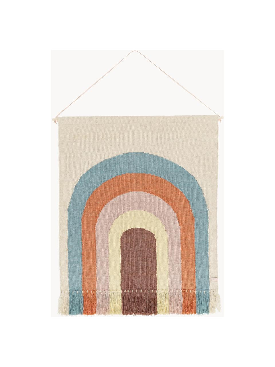 Großes Wandobjekt Rainbow, 80% Wolle, 20% Baumwolle, Bunt, B 100 x H 124 cm