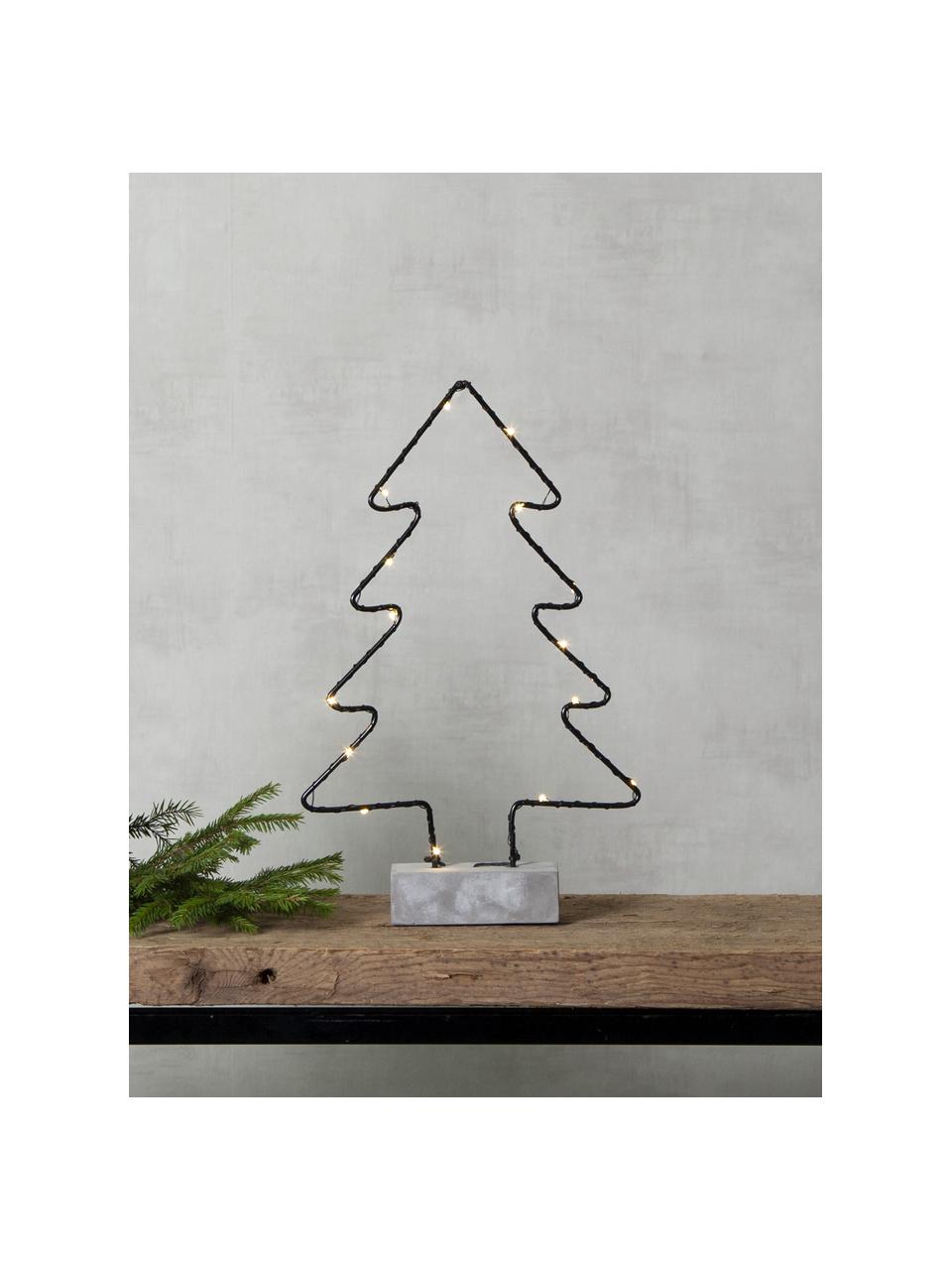 Décoration lumineuse Noël haut. 35 cm Cemmy, Noir, gris béton, larg. 23 x haut. 35 cm