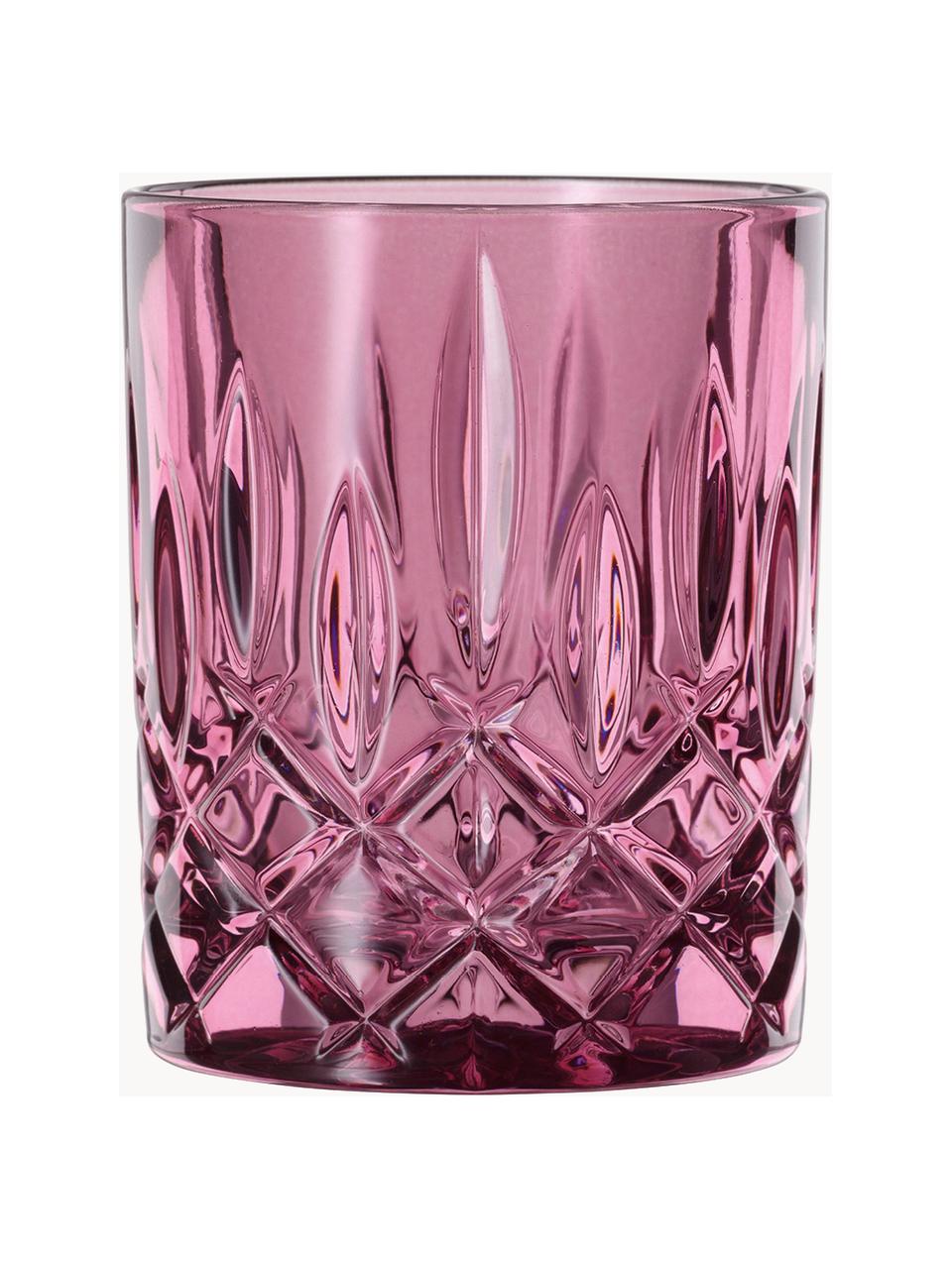 Kristall-Whiskygläser Noblesse, 2 Stück, Kristallglas, Pink, Ø 8 x H 10 cm, 300 ml