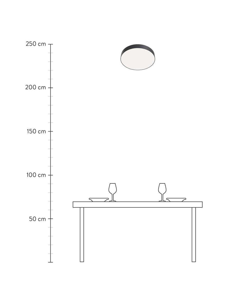 Plafonnier LED noir Zon, Noir, blanc, Ø 40 x haut. 6 cm