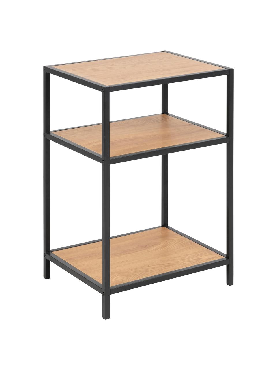 Table d'appoint en bois et métal Seaford, Chêne sauvage, noir, larg. 42 x prof. 35 cm