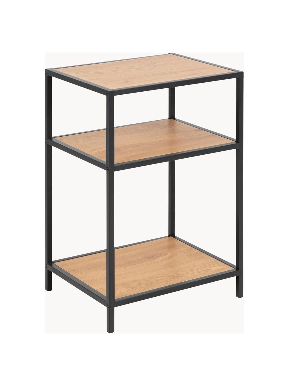 Mesa auxiliar Seaford, Estructura: metal con pintura en polv, Look madera, negro, An 42 x F 35 cm