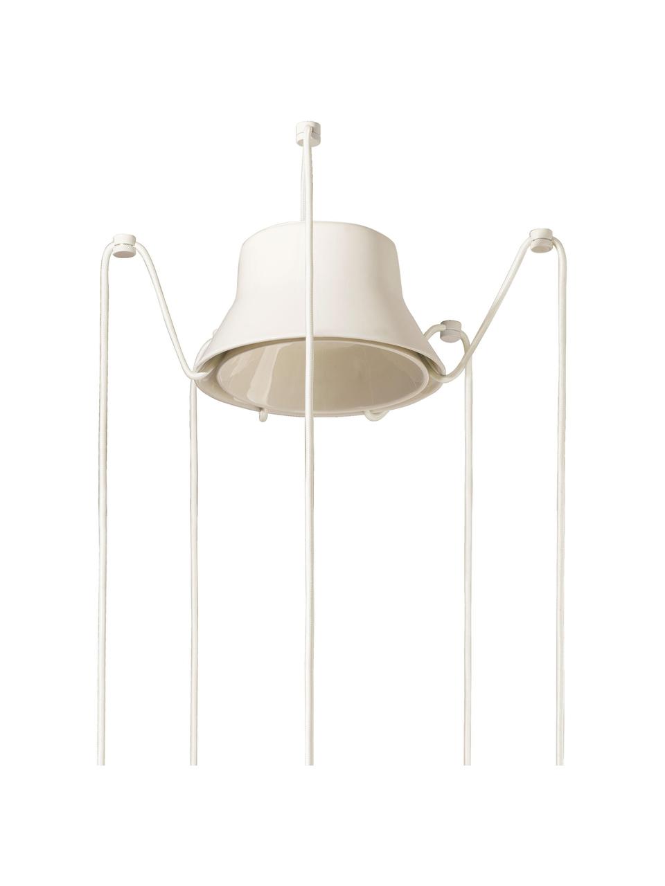 Lámpara de techo cluster de diseño Berimbau, Anclaje: aluminio con pintura en p, Cable: cubierto en tela, Beige claro, verde oliva, Off White, Ø 65 x Al 16 cm