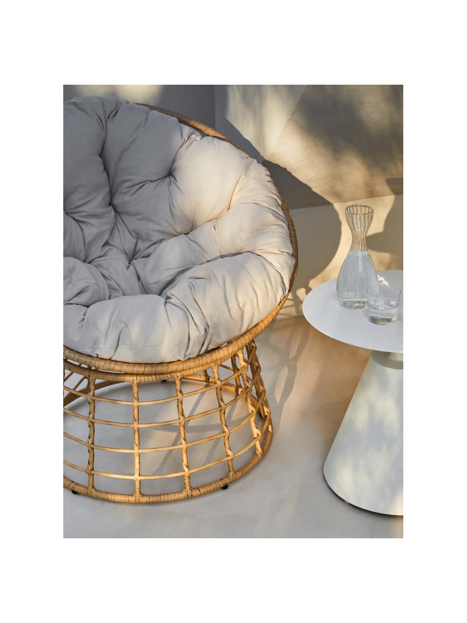 Fauteuil avec coussin d'assise Molly, Brun clair, beige, Ø 92 x haut. 78 cm