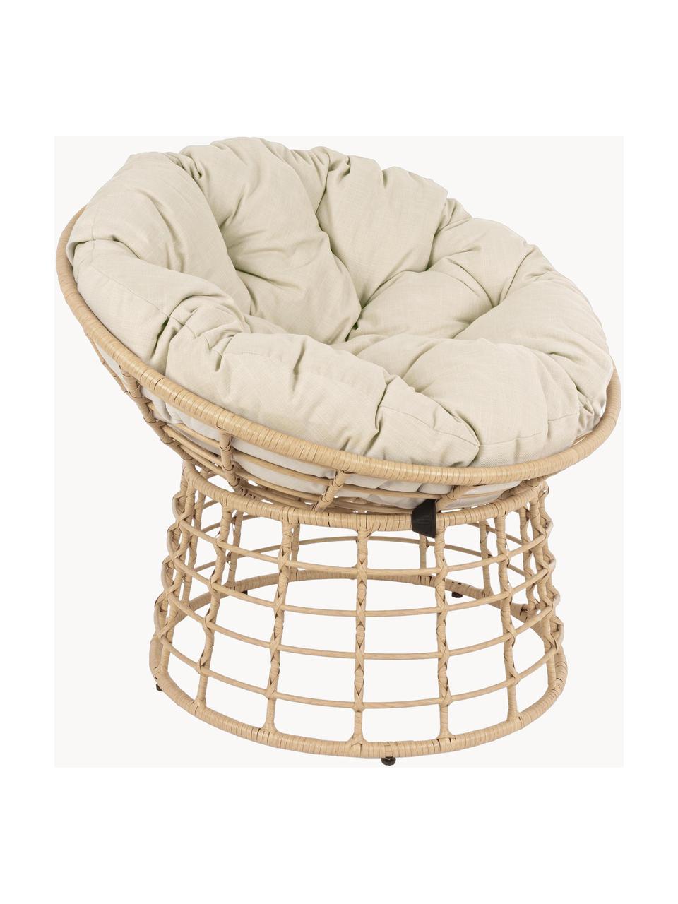 Fauteuil avec coussin d'assise Molly, Tissu beige clair, beige, Ø 92 x haut. 78 cm