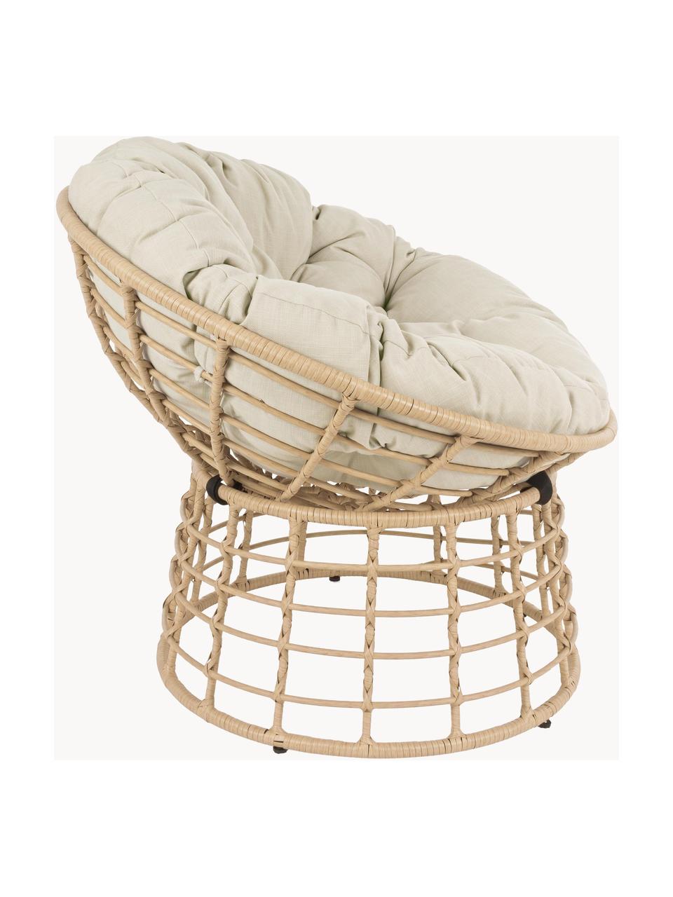 Fauteuil avec coussin d'assise Molly, Tissu beige clair, beige, Ø 92 x haut. 78 cm