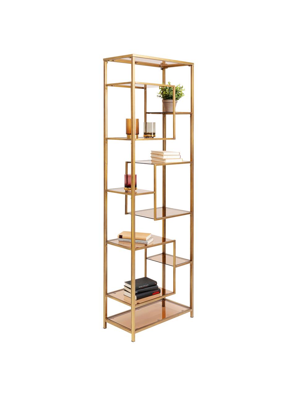Regał z metalu Loft, Korpus: stal malowana proszkowo, Odcienie złotego, S 60 x W 195 cm
