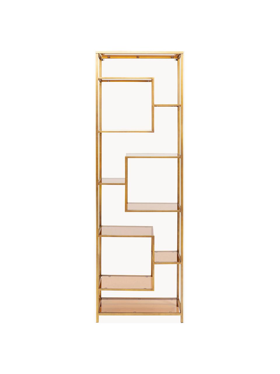 Regał z metalu Loft, Korpus: stal malowana proszkowo, Odcienie złotego, S 60 x W 195 cm