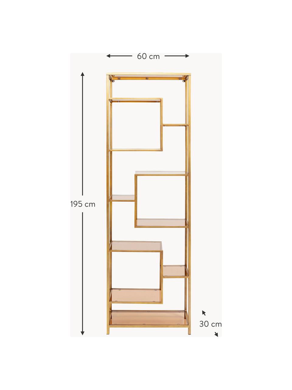 Étagère en métal Loft, Doré, brun, larg. 60 x prof. 195 cm