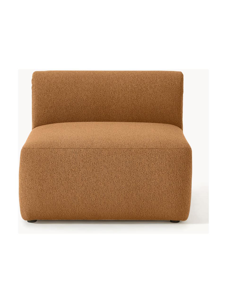 Moduł środkowy bouclé Sofia, Tapicerka: bouclé (100% poliester) D, Stelaż: drewno świerkowe z certyf, Nogi: tworzywo sztuczne, Jasnobrązowy bouclé, S 87 x G 103 cm