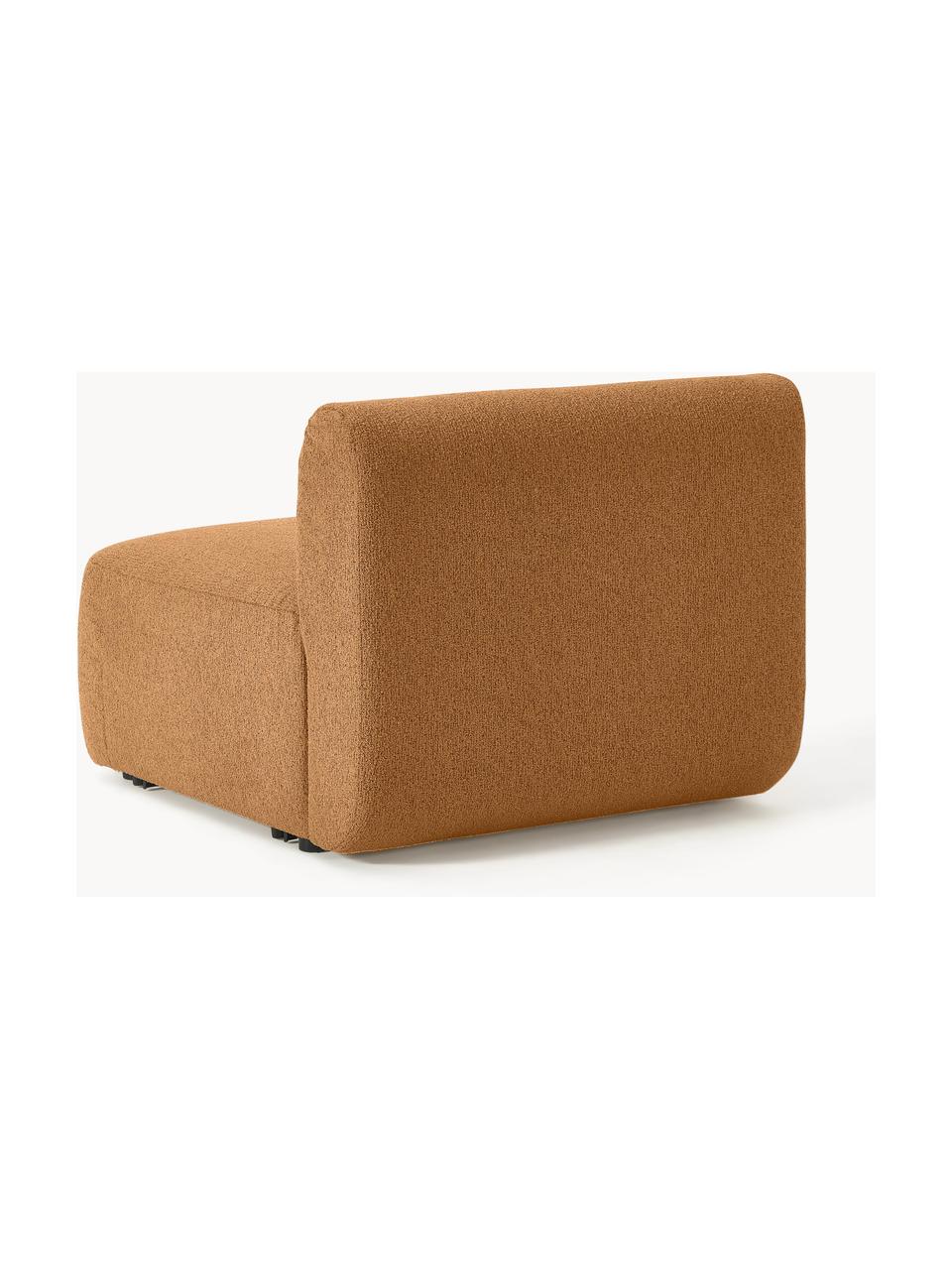 Moduł środkowy bouclé Sofia, Tapicerka: bouclé (100% poliester) D, Stelaż: drewno świerkowe z certyf, Nogi: tworzywo sztuczne, Jasnobrązowy bouclé, S 87 x G 103 cm