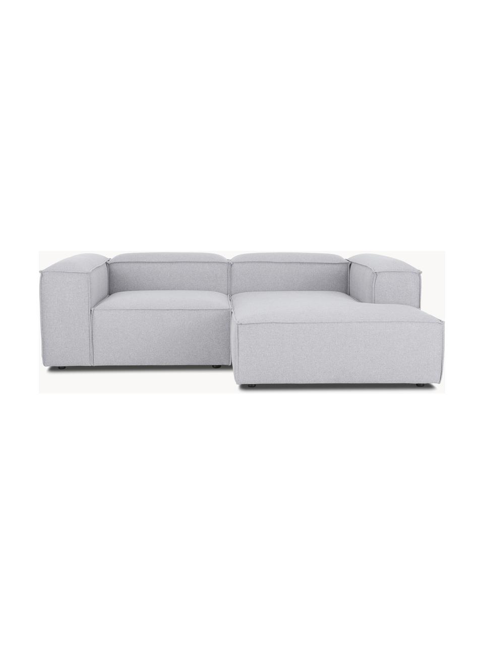 Modulares Ecksofa Lennon, Bezug: 100 % Polyester Der strap, Gestell: Massives Kiefernholz, Spe, Füße: Kunststoff Dieses Produkt, Webstoff Grau, B 238 x T 180 cm, Eckteil links