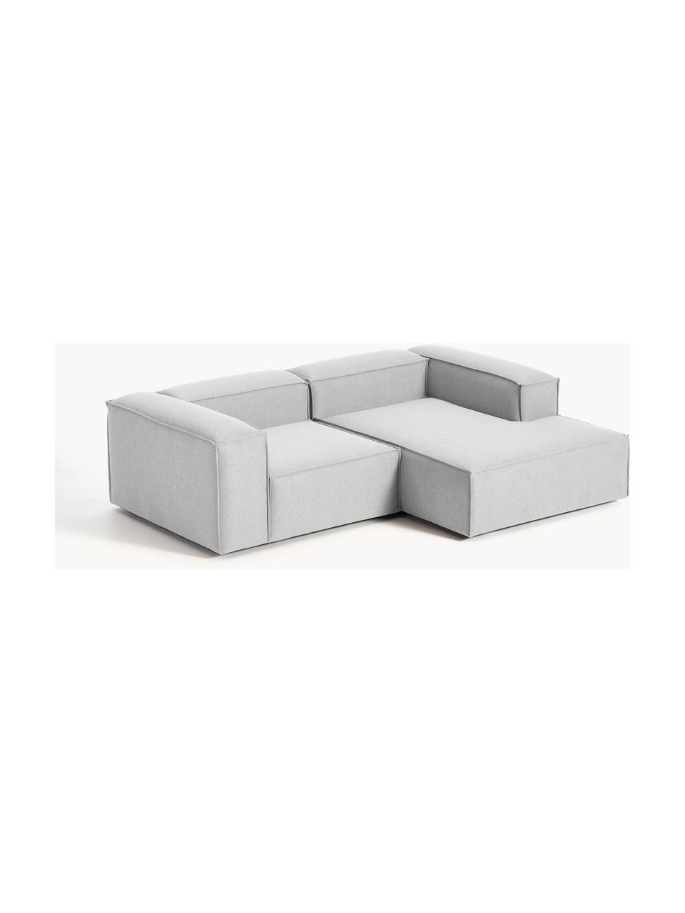 Modulares Ecksofa Lennon, Bezug: 100 % Polyester Der strap, Gestell: Massives Kiefernholz, Spe, Füße: Kunststoff Dieses Produkt, Webstoff Grau, B 238 x T 180 cm, Eckteil links