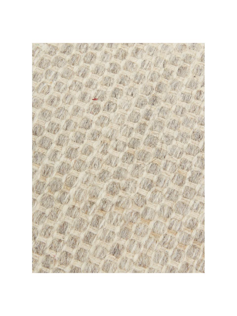 Tapis de couloir laine tissé main Asko, Beige, gris clair, larg. 80 x long. 250 cm