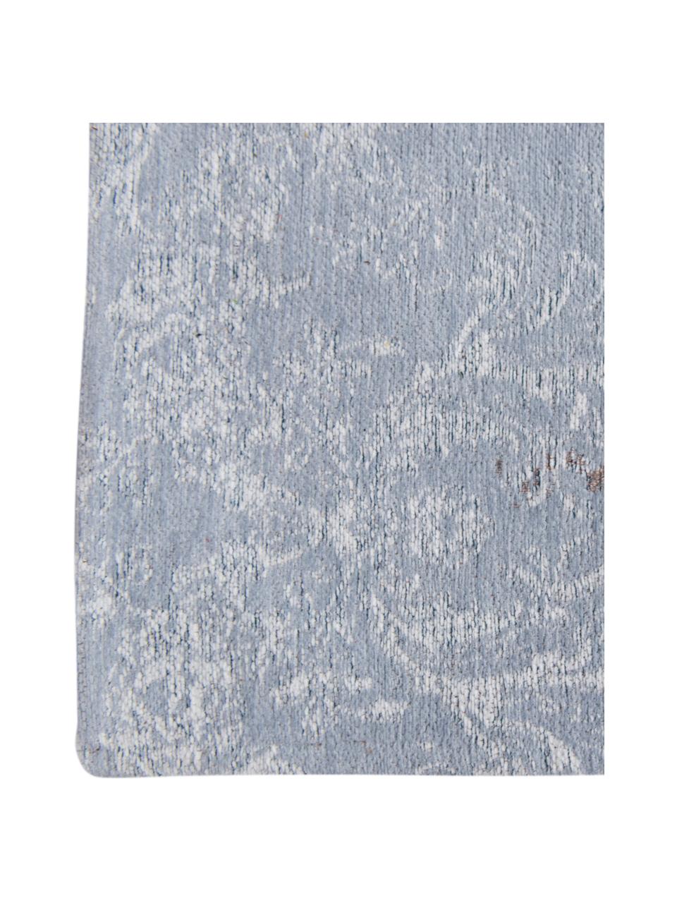 Alfombra de cheinilla Multi, Parte superior: 85% chenilla (algodón), 1, Reverso: mezcla de algodón, recubi, Azul, gris, An 140 x L 200 cm (Tamaño S)