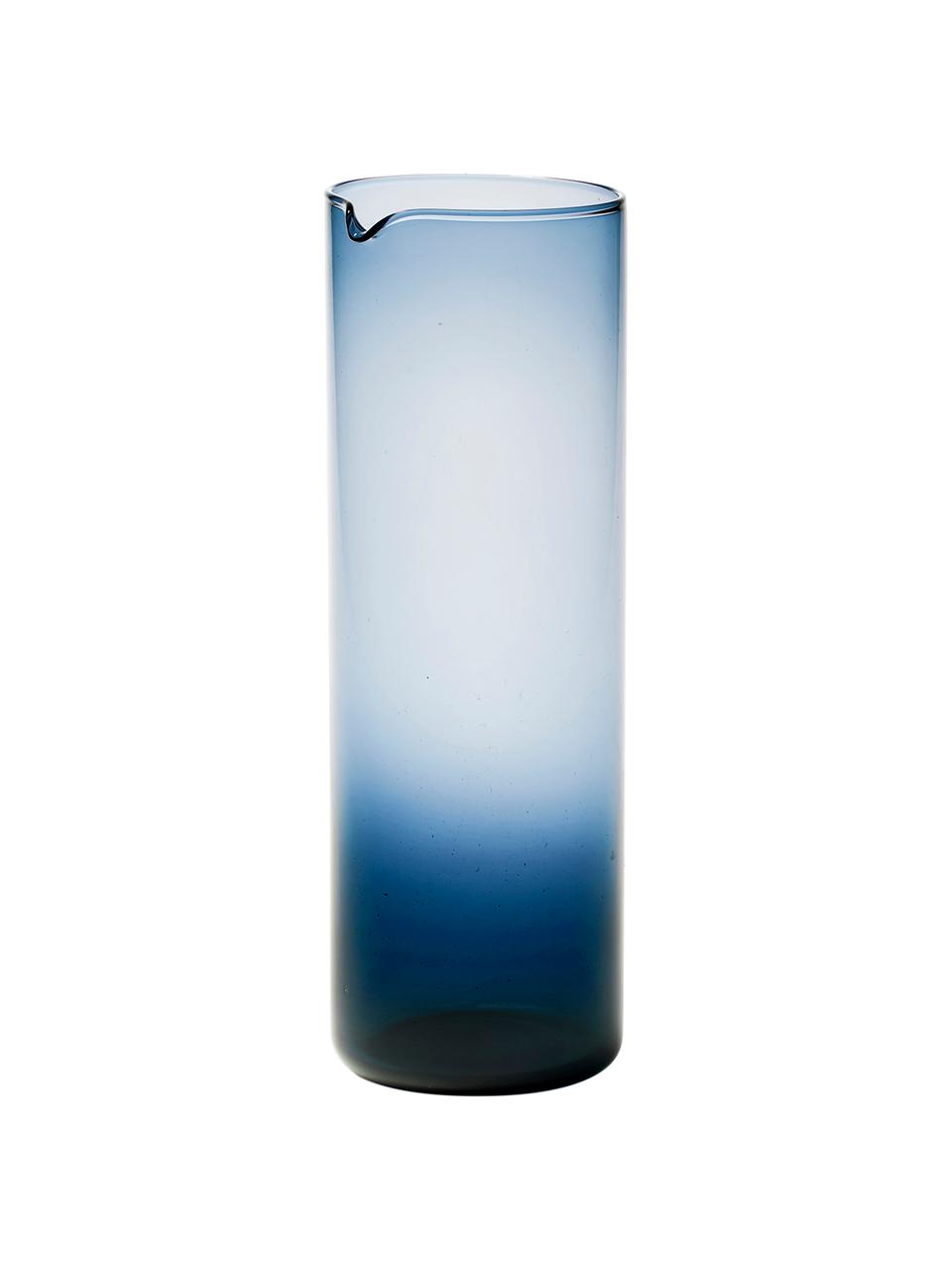 Jarra soplada artesanalmente Bloom, 1 L, Vidrio soplado artesanalmente, Azul, Ø 8 x Al 24 cm, 1 L
