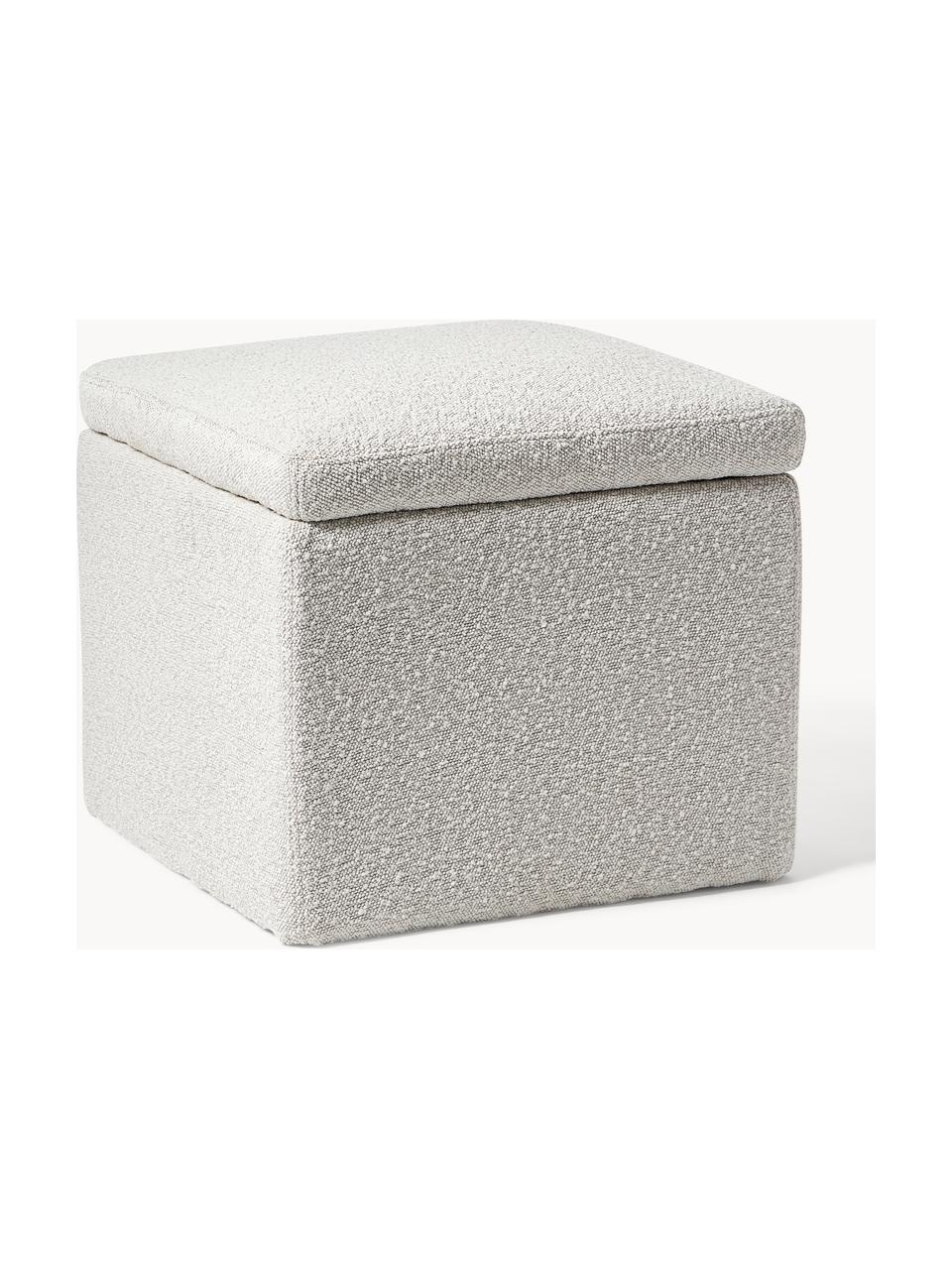 Pouf contenitore boucle' grande bianco