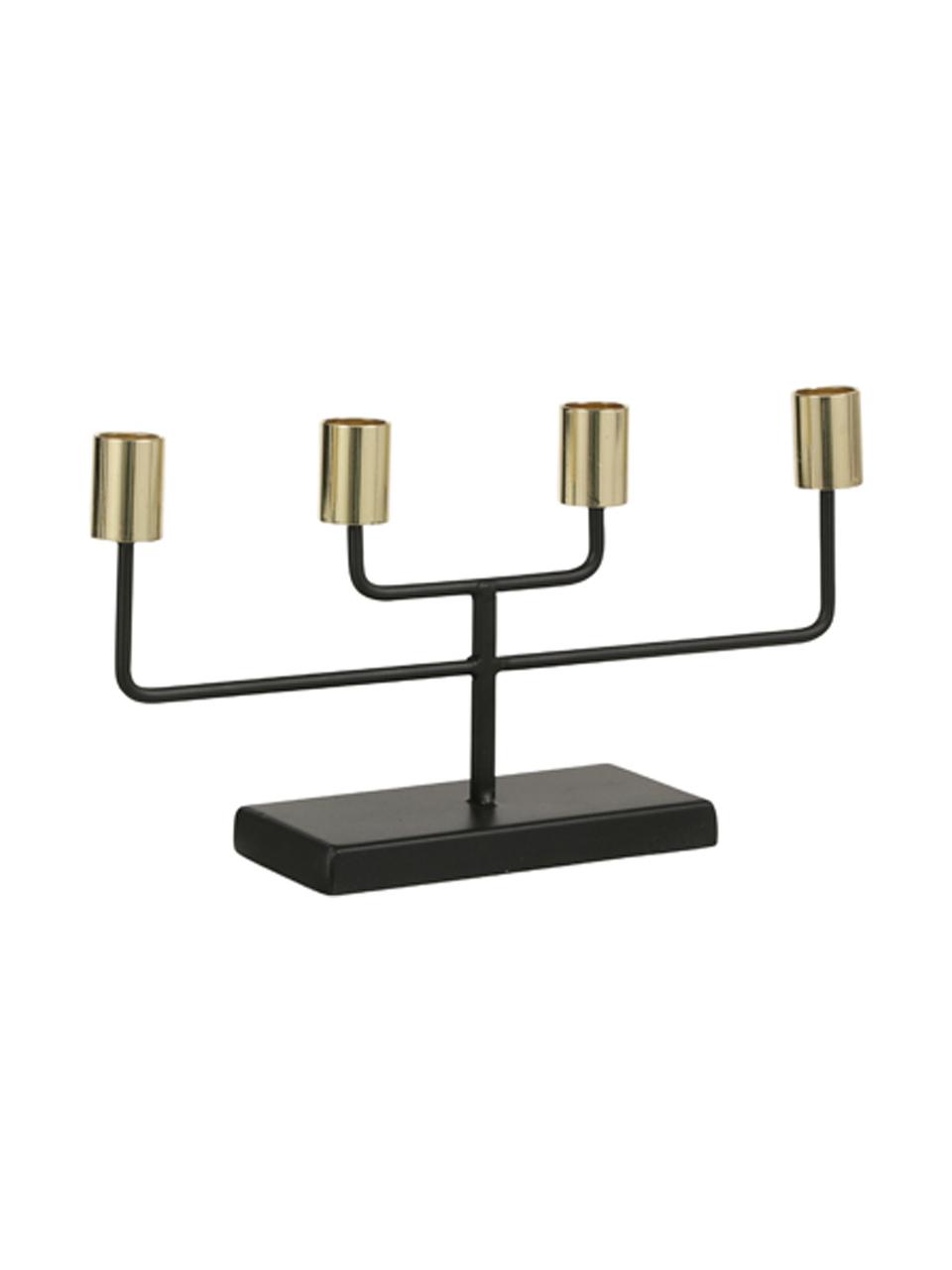 Candelabro Pavlla, Metal, recubierto, Negro, latón, Al 215 cm