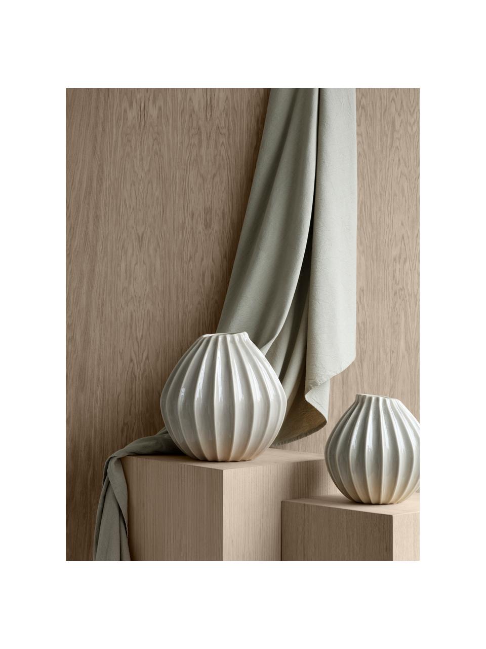 Jarrón artesanl de cerámica Reaktiv, Cerámica esmaltada, Blanco, Ø 25 x Al 25 cm
