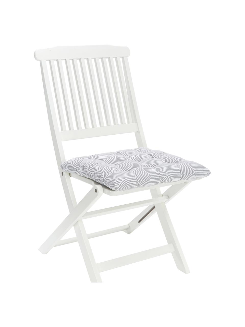 Poduszka siedziska na krzesło z bawełny Arc, Szary, S 40 x D 40 cm