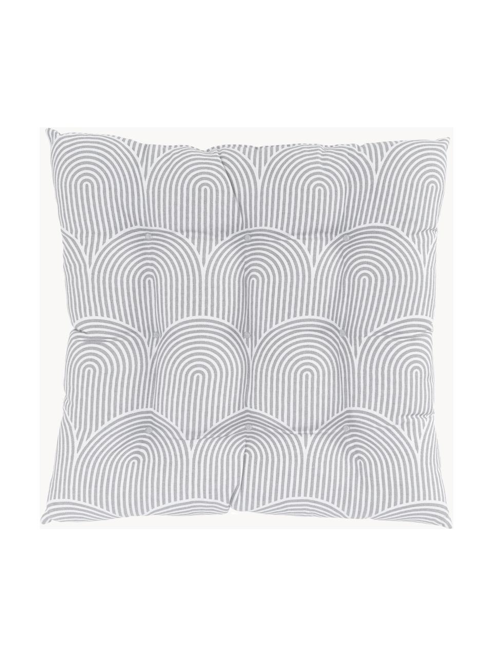 Baumwoll-Sitzkissen Arc, Bezug: 100% Baumwolle, Grau, Weiß, B 40 x L 40 cm