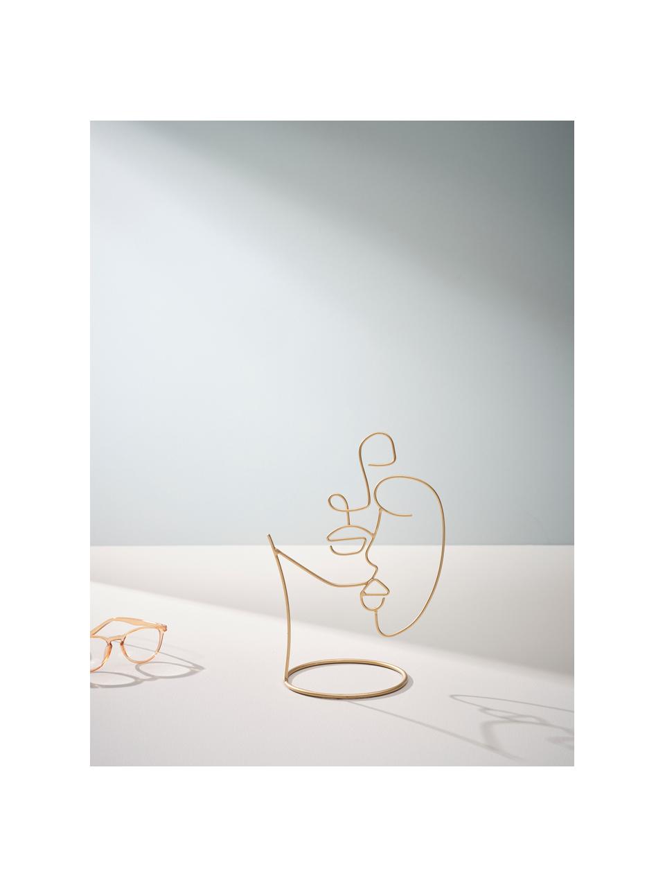 Objet décoratif Halo, Acier, enduit, Couleur laitonnée, larg. 19 x haut. 28 cm