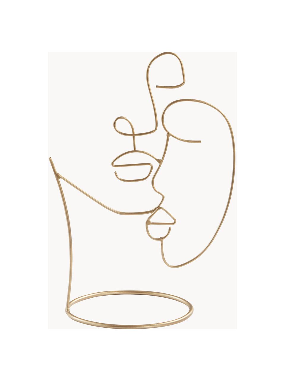 Objet décoratif Halo, Acier, enduit, Couleur laitonnée, larg. 19 x haut. 28 cm