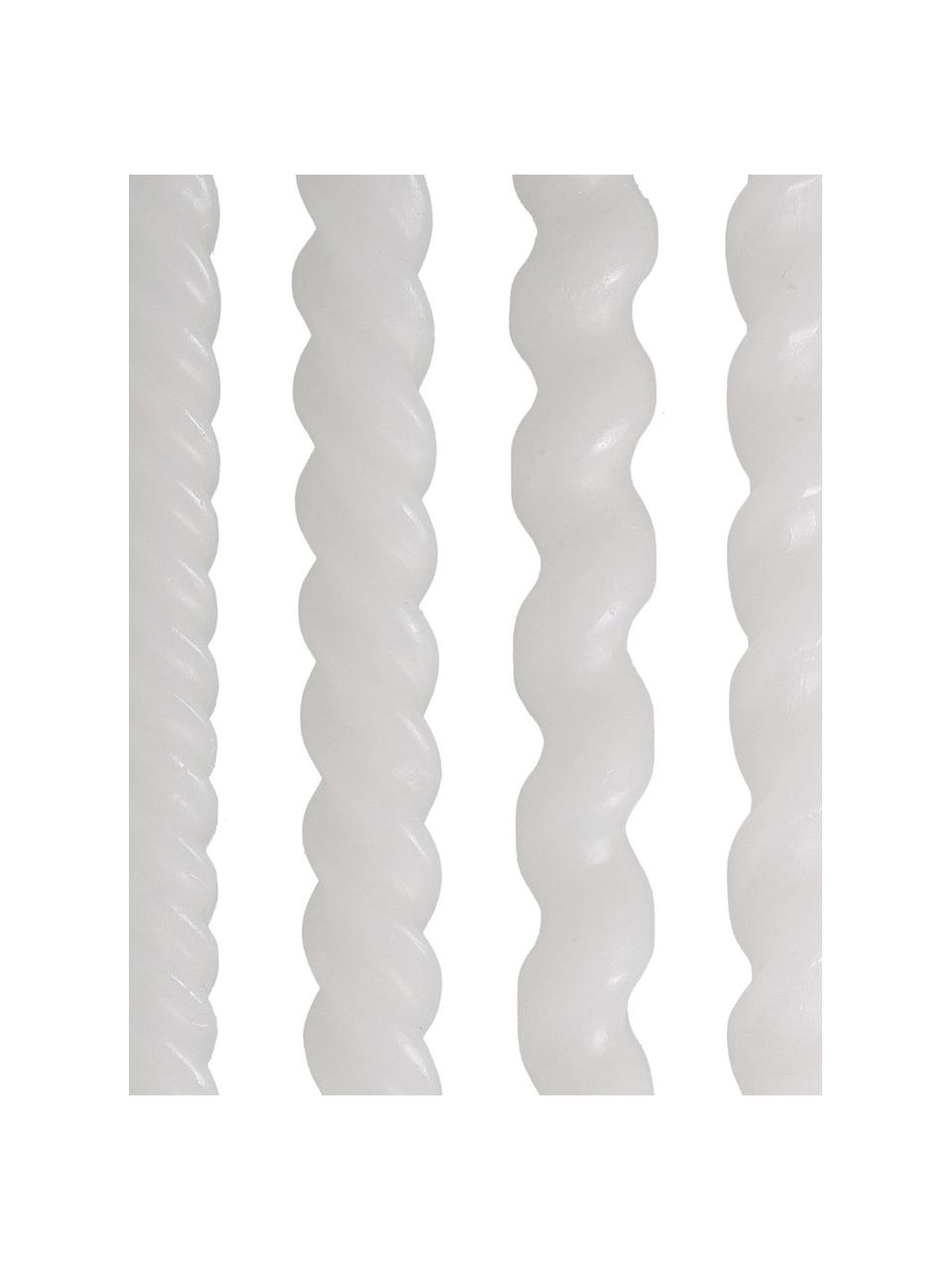 Stabkerzen Spiral, 4 Stück, Wachs, Weiß, Ø 2,5 x H 31 cm
