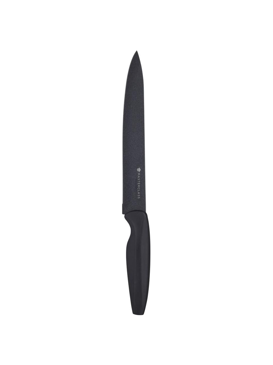 Set de cuchillos Master Agudo, 6 pzas., Cuchillo: acero inoxidable con reve, Negro, Set de diferentes tamaños