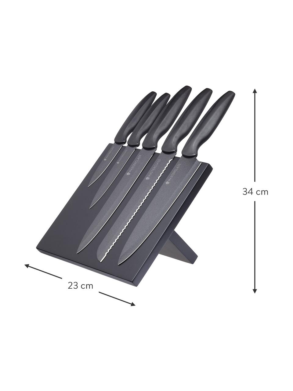 Couteau cuisine Master Agudo, 6 élém., Noir, Lot de différentes tailles