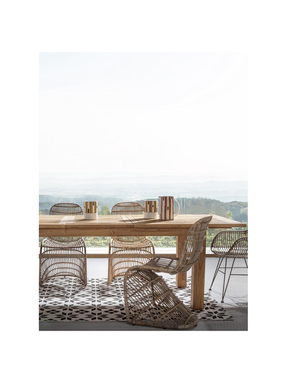 Tavolo da giardino allungabile in teak riciclato Montevideo, 200 - 260 x 100 cm, Piano del tavolo: teak riciclato, certifica, Marrone, Larg. 200 a 260 x Prof. 100 cm