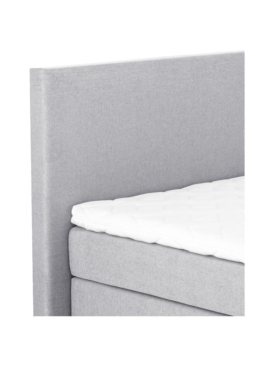 Letto boxspring premium Eliza, Materasso: a molle insacchettate a 7, Piedini: legno di faggio massiccio, Grigio, 200 x 200