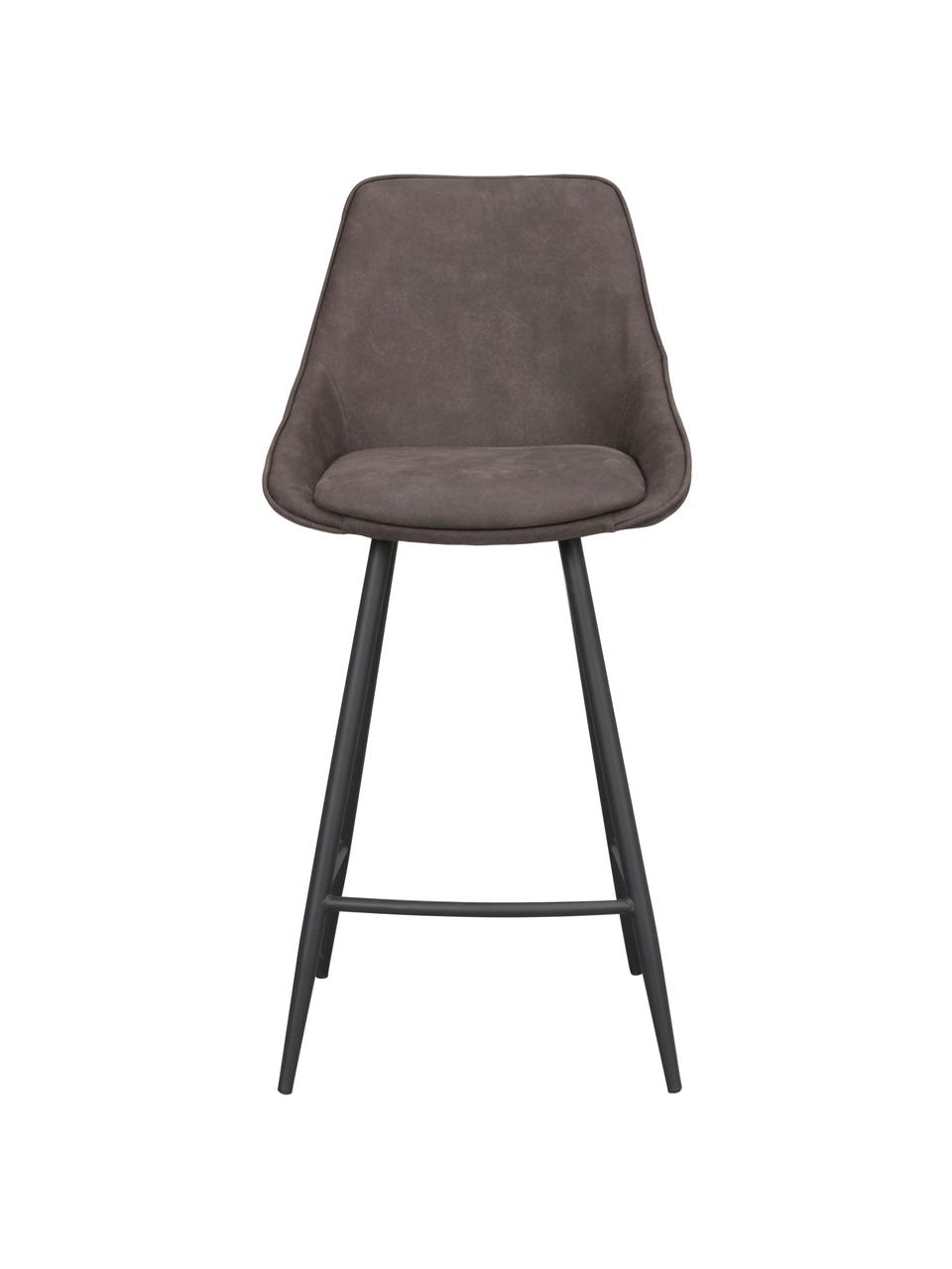 Tabouret de bar en velours Sierra, Velours brun foncé, larg. 46 x haut. 97 cm