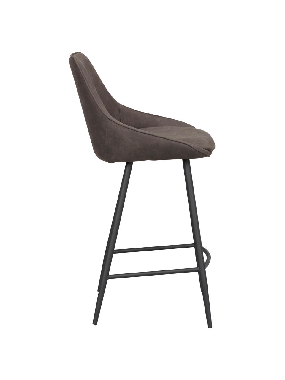 Samt-Thekenhocker Sierra mit Metall-Beinen, Bezug: 100 % Polyester (Samt) De, Gestell: Holz, FSC-zertifiziert, Beine: Metall, pulverbeschichtet, Samt Dunkelbraun, B 46 x H 97 cm