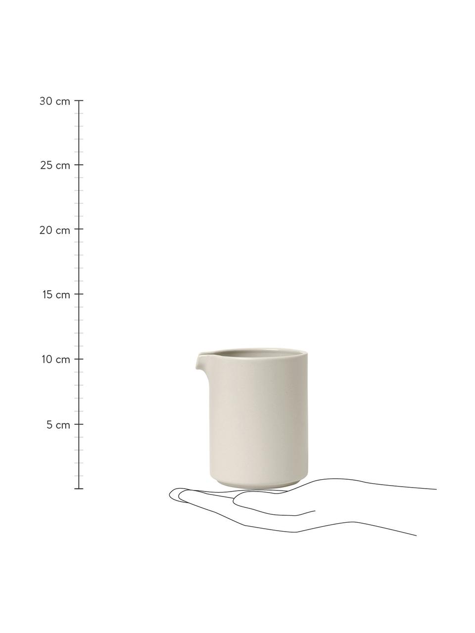 Milchkännchen Pilar in Beige matt/glänzend, 280 ml, Keramik, Beige, Ø 8 x H 10 cm