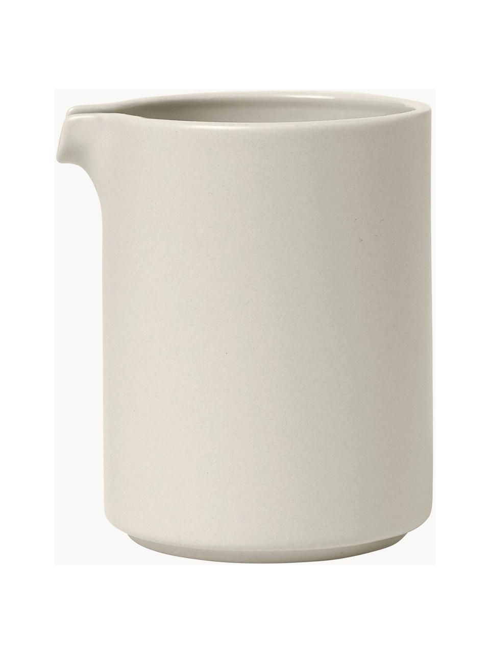 Brocca latte opaco/lucido Pilar 280 ml, Ceramica, Bianco crema, Ø 8 x Alt. 10 cm