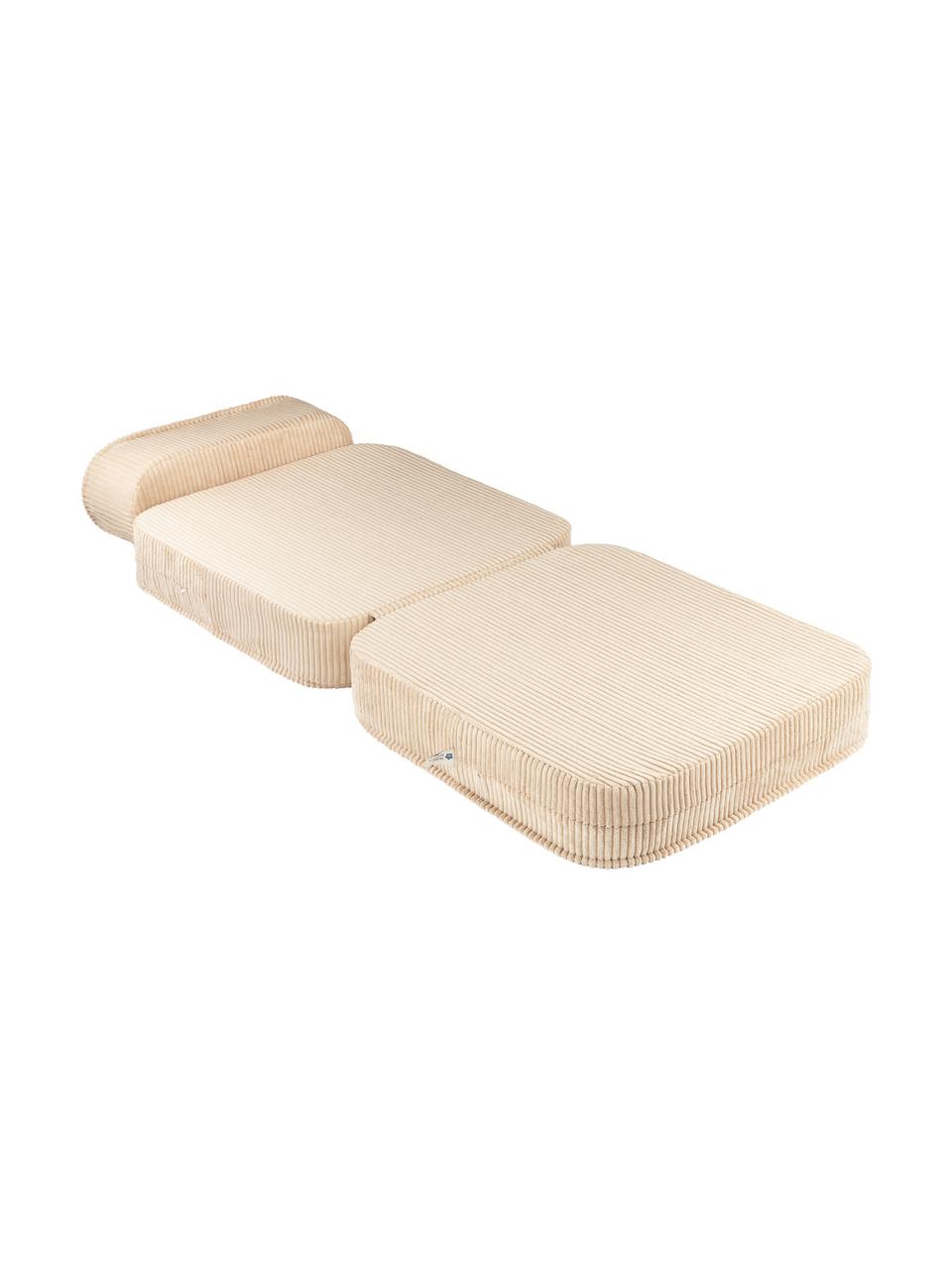 Fauteuil pliant en velours côtelé pour enfant Sugar, Velours côtelé beige, larg. 60 x prof. 65 cm