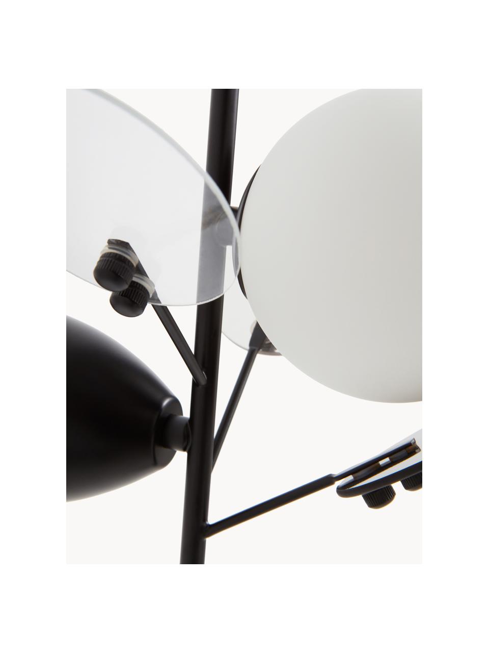 Dizajnová nástenná lampa so zástrčkou Petal, Čierna, priehľadná, H 28 x V 25 cm