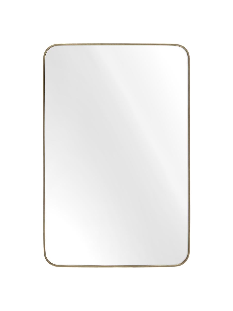 Specchio da parete Adela, Cornice: metallo, ottonato, Superficie dello specchio: lastra di vetro, Retro: pannello di fibra a media, Ottone, Larg. 50 x Alt. 76 cm