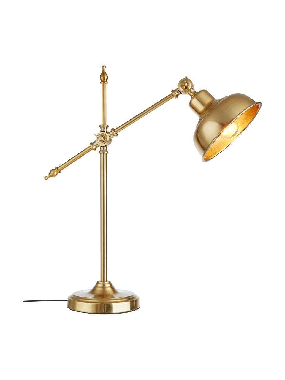 Grosse Retro-Schreibtischlampe Grimstad, Lampenschirm: Metall, Goldfarben, B 50 x H 56 cm