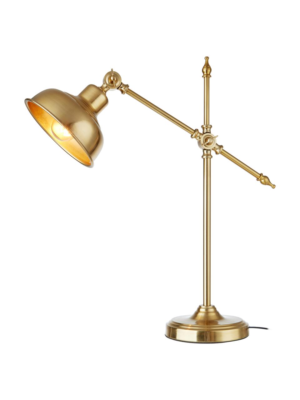 Grote retro bureaulamp Grimstad, Lampenkap: metaal, Lampvoet: metaal, Goudkleurig, B 50 cm x H 56 cm